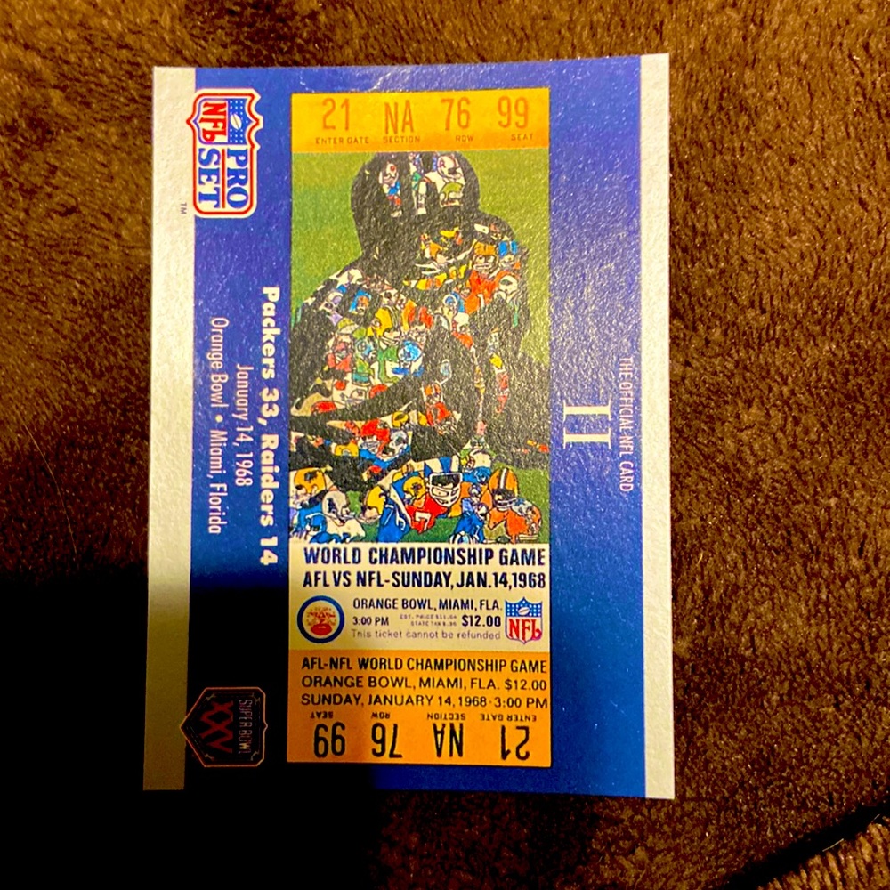 Official NFL second Super Bowl card mint condition